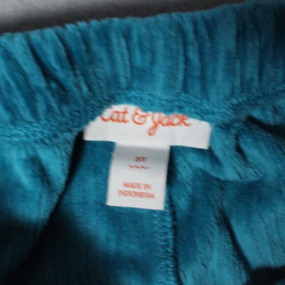 Cat & jack Girls’ Velour Pullover & Flare Pants Set – Teal, Size 5T - Picture 8 of 9